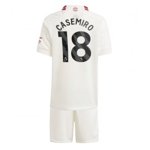 Manchester United Casemiro #18 Rezervni Dres za Dječji 2023-24 Kratak Rukavima (+ kratke hlače)